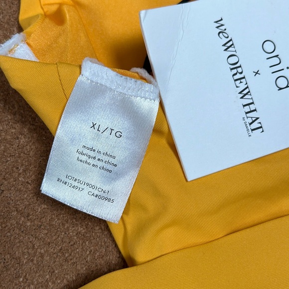 Onia x weworewhat Danielle yellow solid citrus belted swim suit size XL - Picture 14 of 16